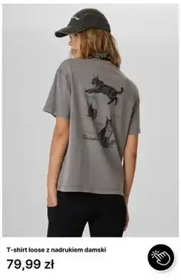 4F T-shirt loose z nadrukiem damski oferta