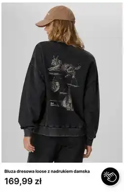 4F Bluza dresowa loose z nadrukiem damska oferta