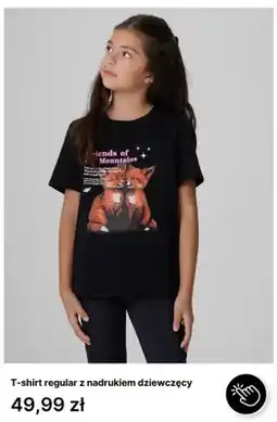 4F T-shirt regular z nadrukiem dziewczęcy 4F oferta