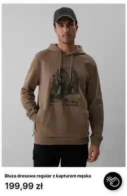 4F Bluza dresowa regular z kapturem męska 4F oferta