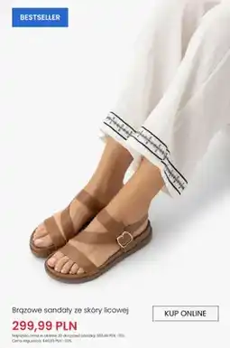 Ryłko Sandały brązowe ze skóry licowej oferta