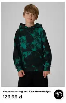 4F Bluza dresowa regular z kapturem chłopięca oferta
