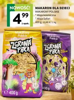 Intermarche Makaron dla dzieci Makarony Polskie Zgrana Paka Misja Safari oferta