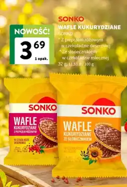 Intermarche Wafle kukurydziane Sonko ze słonecznikiem w czekoladzie mlecznej oferta