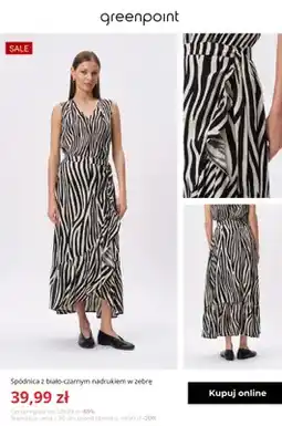 Greenpoint Spódnica z biało-czarnym nadrukiem w zebrę Greenpoint oferta
