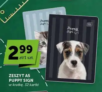 Zeszyt A5 Puppy Sign w kratkę 32 kartki