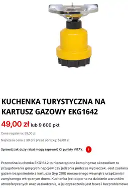 Orlen Kuchenka turystyczna na kartusz gazowy EKG1642 oferta
