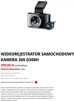 Orlen Wideorejestrator samochodowy Kamera 360 G500H oferta