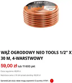 Orlen Wąż ogrodowy Neo Tools 1/2 x 30 m, 4-warstwowy oferta