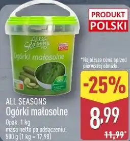 ALDI Ogórki małosolne All Seasons oferta