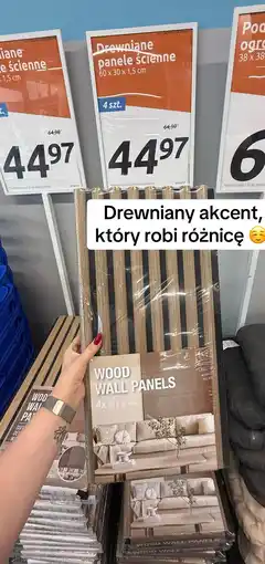 Action Drewniane panele ścienne Wood Wall Panels 4 szt. 60 x 30 x 1.5 cm oferta