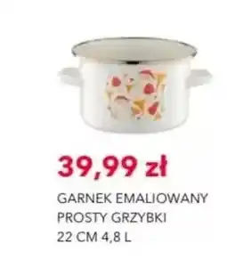 Nela Garnek emaliowany prosty grzybki 22 cm oferta