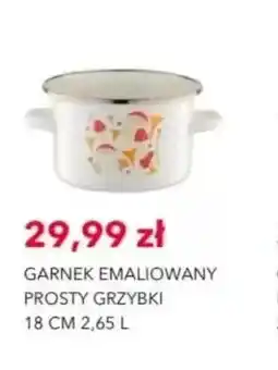 Nela Garnek emaliowany prosty grzybki 18 cm oferta