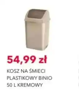 Nela Kosz na śmieci plastikowy Binio 50 l kremowy oferta