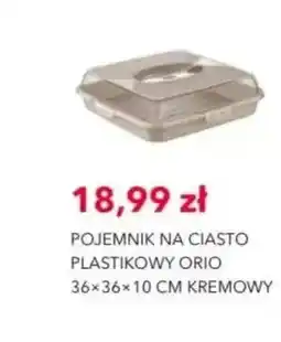 Nela Pojemnik na ciasto plastikowy Orio 36x36x10 cm kremowy oferta