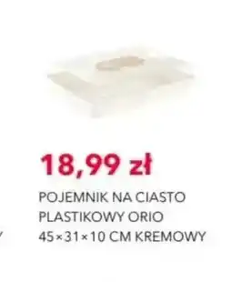 Nela Pojemnik na ciasto plastikowy Orio 45x31x10 cm kremowy oferta