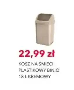Nela Kosz na śmieci plastikowy Binio 18 l kremowy oferta