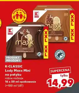 Kaufland Lody Maxx Mini na patyku Mix Classic K-Classic 16-pak oferta