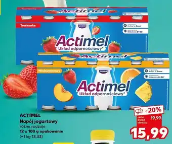 Kaufland Napój jogurtowy Actimel truskawka 12-pak oferta