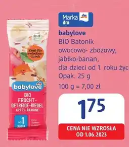 dm drogerie markt Batonik owocowo-zbożowy jabłko-banan babylove BIO oferta