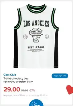 Smyk T-shirt chłopięcy bez rękawów Cool Club oversize biały oferta
