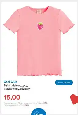 Smyk T-shirt dziewczęcy prążkowany różowy Cool Club oferta