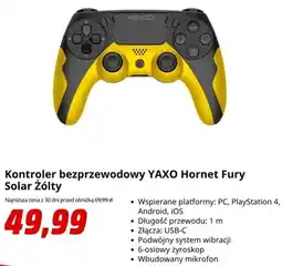 Media Markt Kontroler bezprzewodowy Yaxo Hornet Fury Solar Żółty oferta