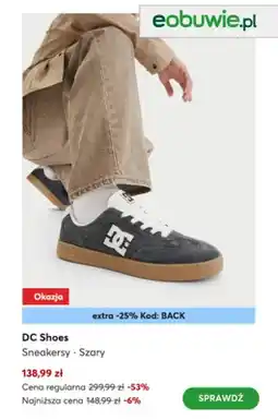 eobuwie Sneakersy DC Shoes Szary oferta