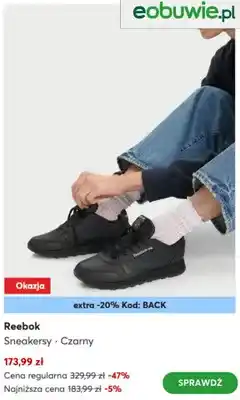 eobuwie Sneakersy Reebok Czarny oferta