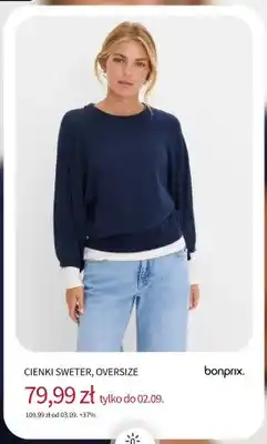 BonPrix Cienki sweter oversize Bonprix oferta
