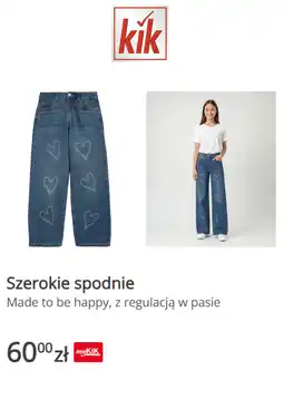 KiK Szerokie spodnie Made to be happy, z regulacją w pasie oferta