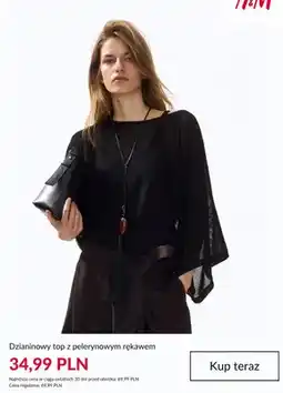 H&M Dzianinowy top z pelerynowym rękawem H & M oferta