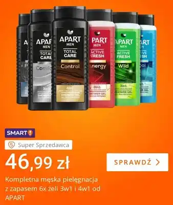 Zestaw żeli pod prysznic Apart Men 6-pak