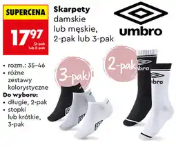 Biedronka Skarpety damskie lub męskie Umbro, 2-pak lub 3-pak oferta