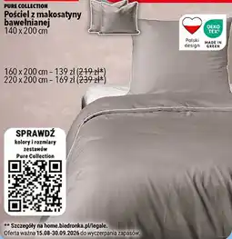Biedronka Zestaw 2 poszewek Pure Collection z makosatyny oferta
