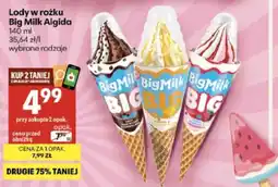 Delikatesy Centrum Lody w rożku Big Milk Algida oferta