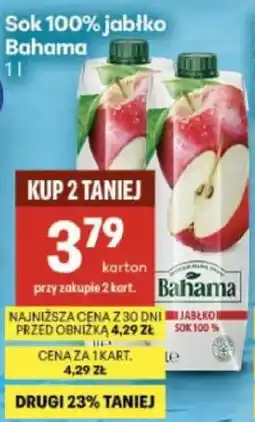 Delikatesy Centrum Sok 100% jabłko Bahama oferta