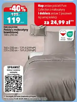 Biedronka Pościel z makosatyny bawełnianej Pure Collection 160x200 cm oferta
