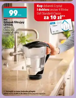 Biedronka Dzbanek filtrujący Dafi Crystal szklany 2 l Classic LED szary oferta