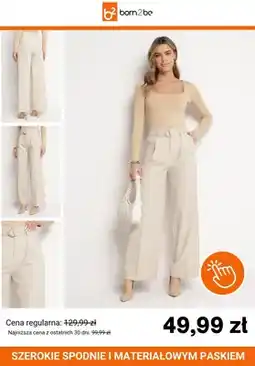 Born2be Szerokie spodnie z materiałowym paskiem Born2be oferta
