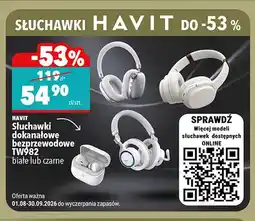 Biedronka Słuchawki dokanałowe bezprzewodowe Havit TW982 czarne oferta