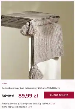 Home&You Koc dzianinowy jednokolorowy Zoltane home & you oferta