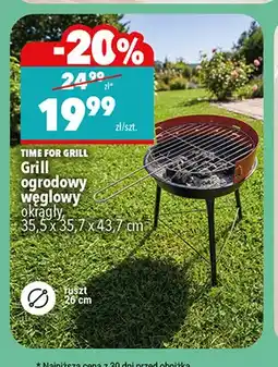 Biedronka Grill ogrodowy węglowy okrągły Time for oferta