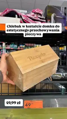 Biedronka Chlebak drewniany w kształcie domku oferta