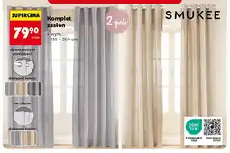 Biedronka Komplet zasłon na taśmie Smukee 2-pak oferta