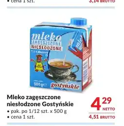 Makro Mleko zagęszczone niesłodzone Gostyńskie oferta