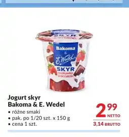 Makro Jogurt skyr Bakoma & E. Wedel truskawka stracciatella oferta