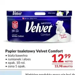 Makro Papier toaletowy Velvet Comfort biała bawełna oferta