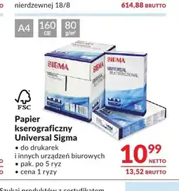 Makro Papier kserograficzny Universal Sigma oferta