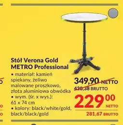 Makro Stół Verona Gold Metro Professional oferta